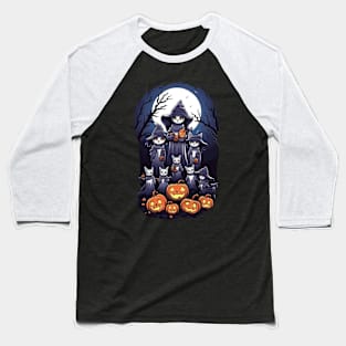 Halloween Cats Ghosts for Spooky Season Baseball T-Shirt